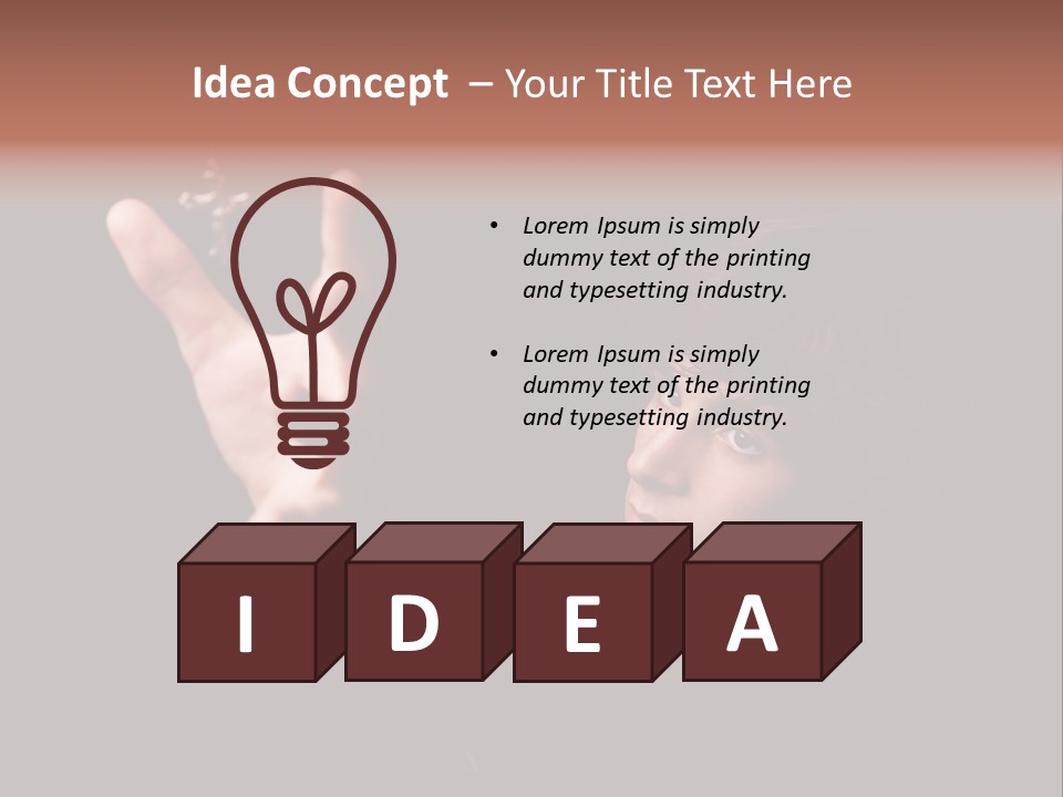 Raised Image Caucasian PowerPoint Template