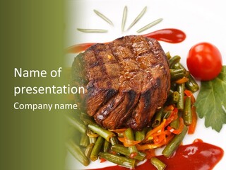 Steak Beans Meat PowerPoint Template