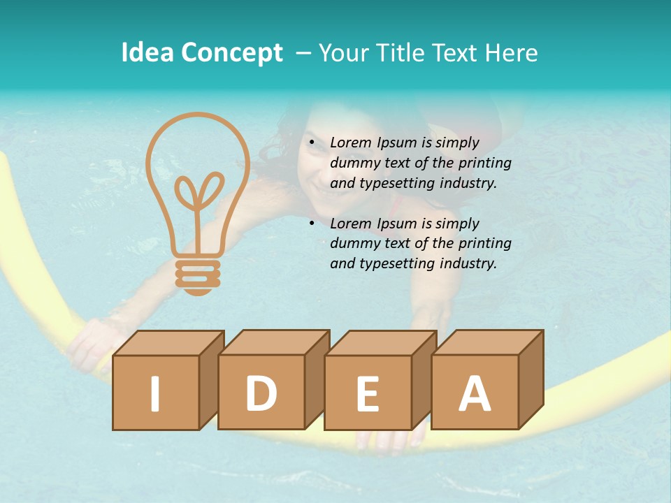 Isolated Orange Woman PowerPoint Template