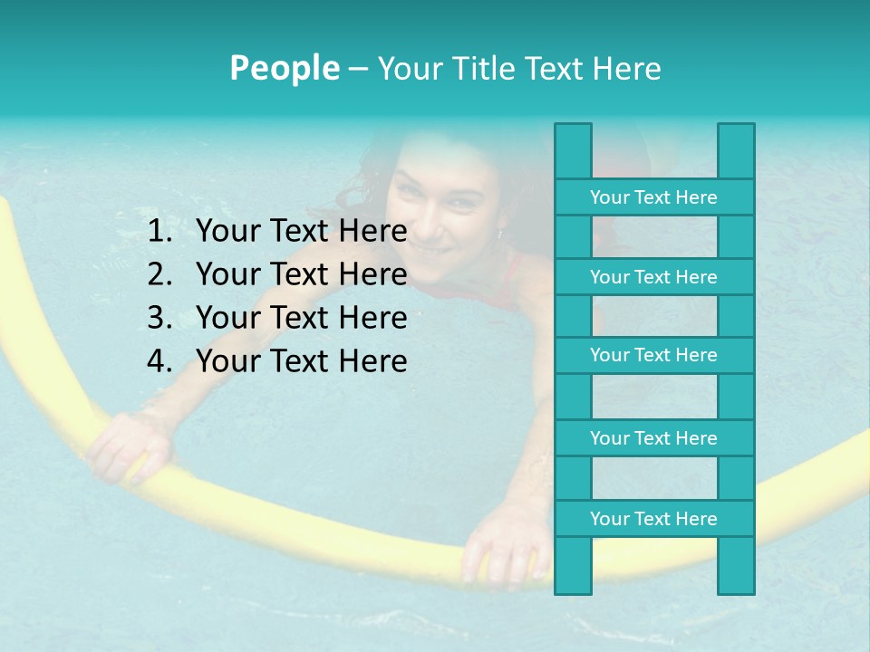 Isolated Orange Woman PowerPoint Template