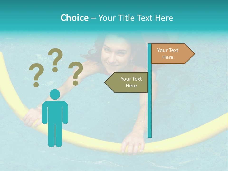 Isolated Orange Woman PowerPoint Template