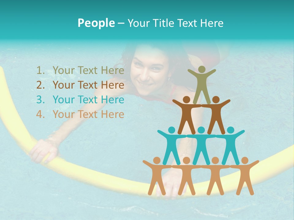 Isolated Orange Woman PowerPoint Template