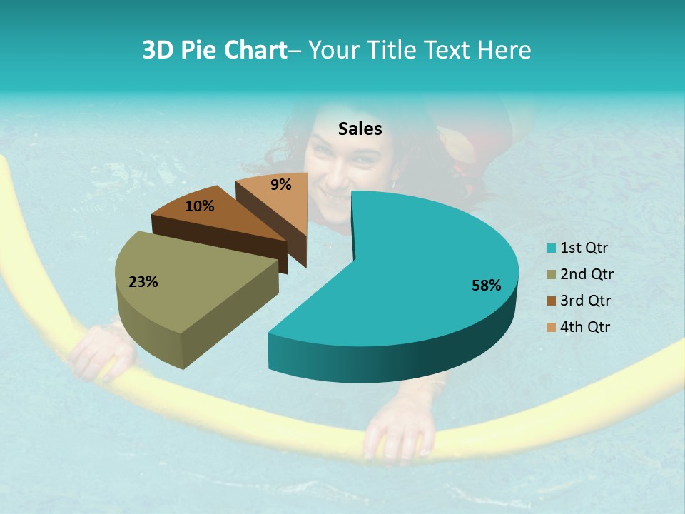 Isolated Orange Woman PowerPoint Template