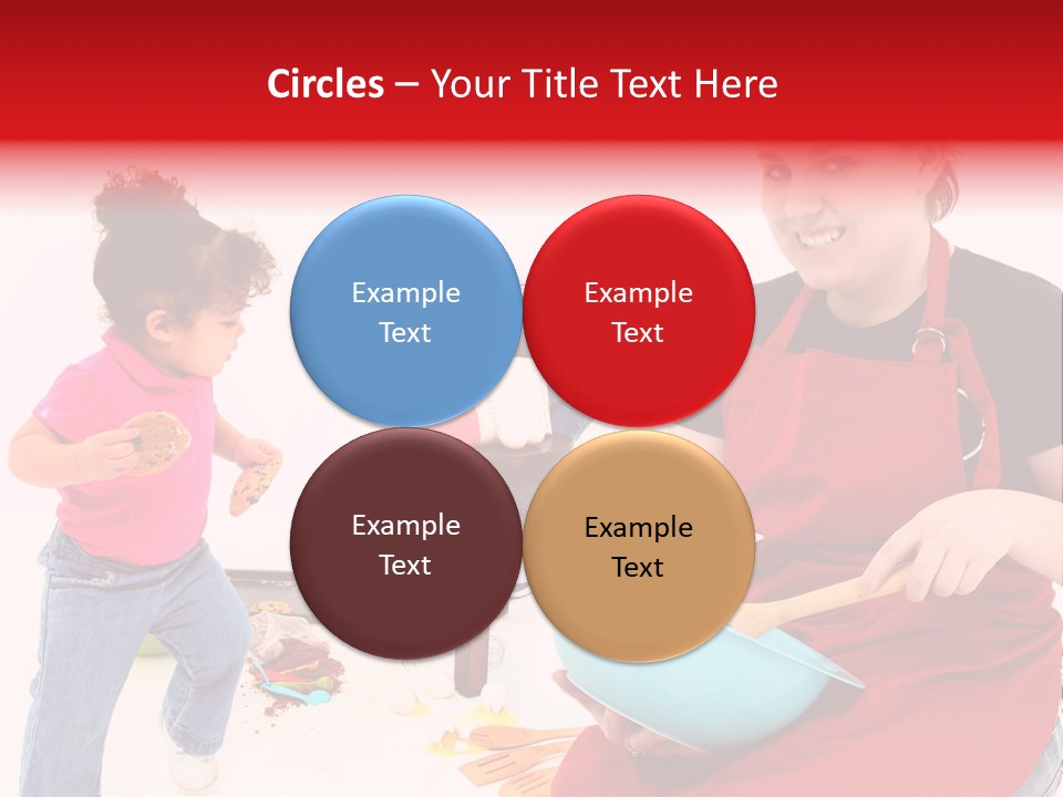 A Woman And A Child Are Cooking Together PowerPoint Template