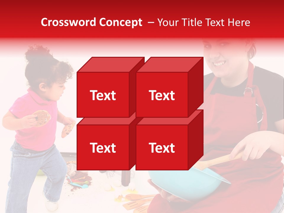 A Woman And A Child Are Cooking Together PowerPoint Template