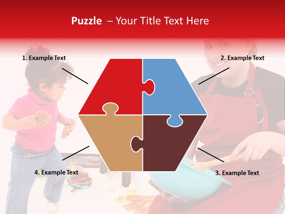 A Woman And A Child Are Cooking Together PowerPoint Template