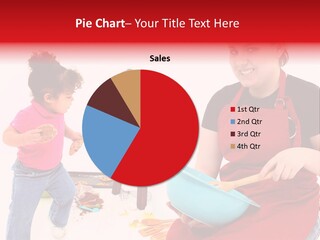 A Woman And A Child Are Cooking Together PowerPoint Template