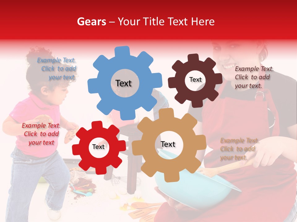 A Woman And A Child Are Cooking Together PowerPoint Template