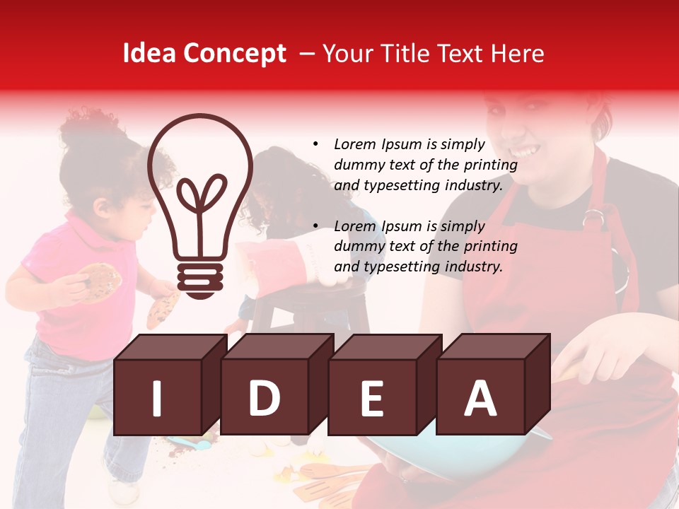 A Woman And A Child Are Cooking Together PowerPoint Template