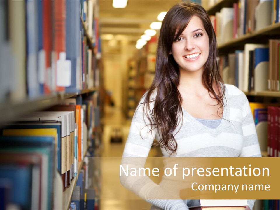 Education One Library PowerPoint Template