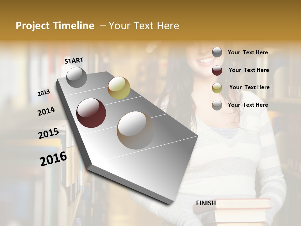 Education One Library PowerPoint Template