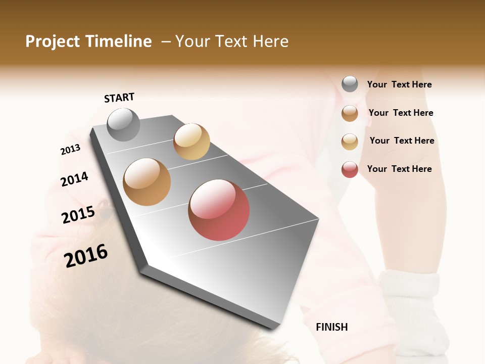 Playing Pink Caucasian PowerPoint Template