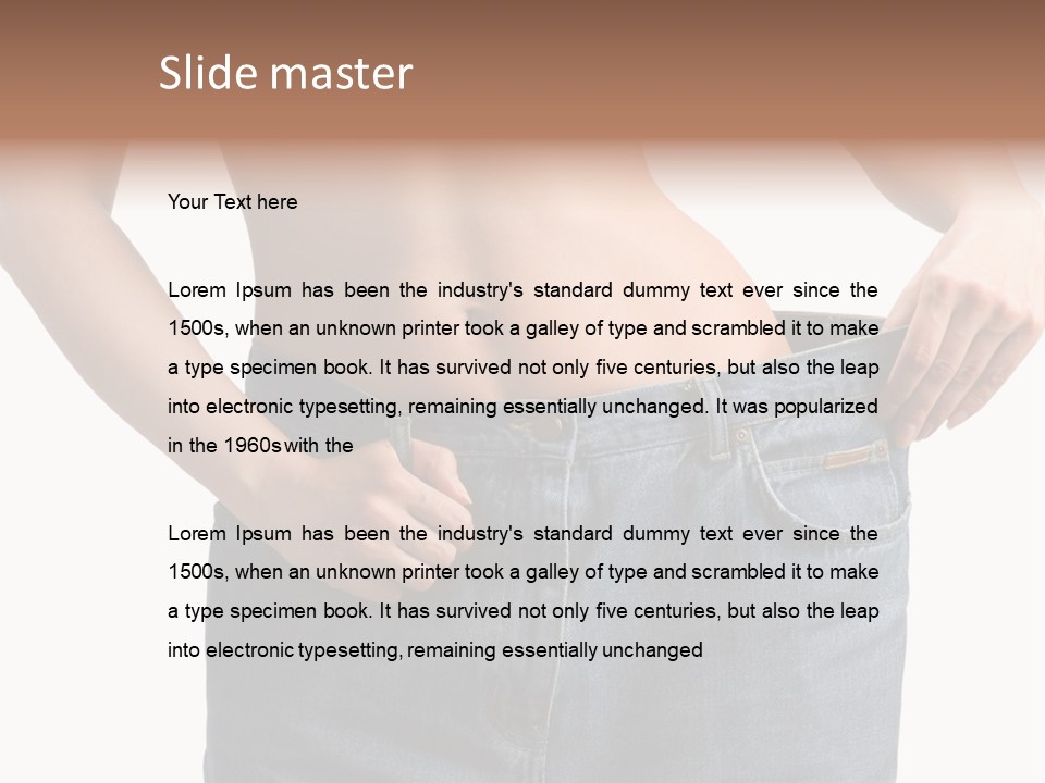 Health Jeans Waistline PowerPoint Template