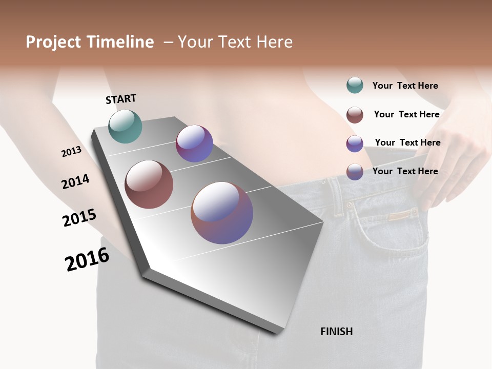Health Jeans Waistline PowerPoint Template