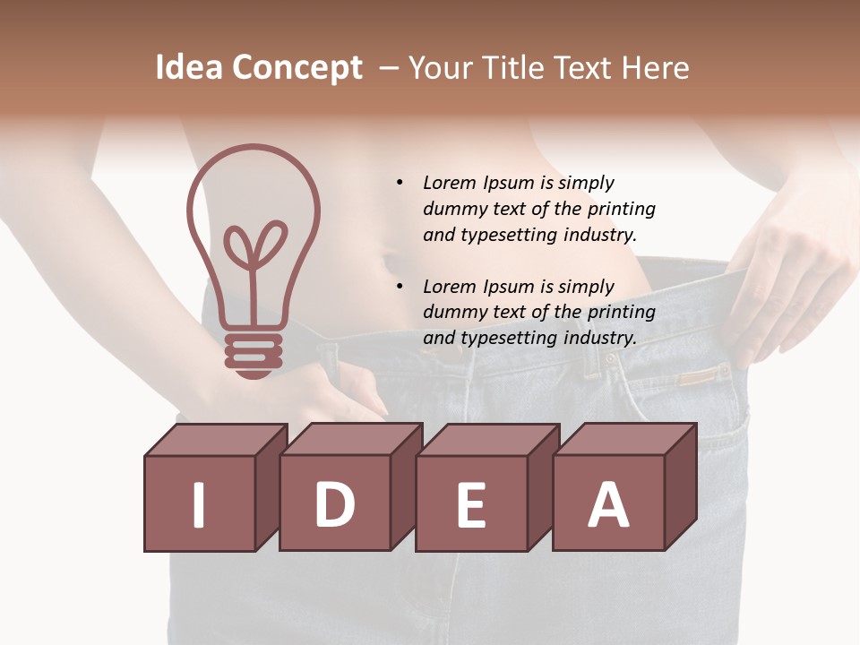 Health Jeans Waistline PowerPoint Template