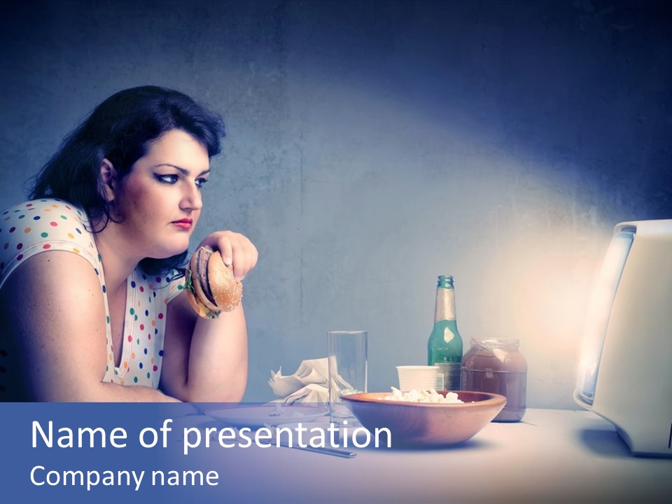 Drink Fat Woman PowerPoint Template