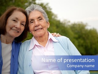 Elderly Portrait Mother PowerPoint Template