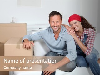 Couple Smiling Loan PowerPoint Template