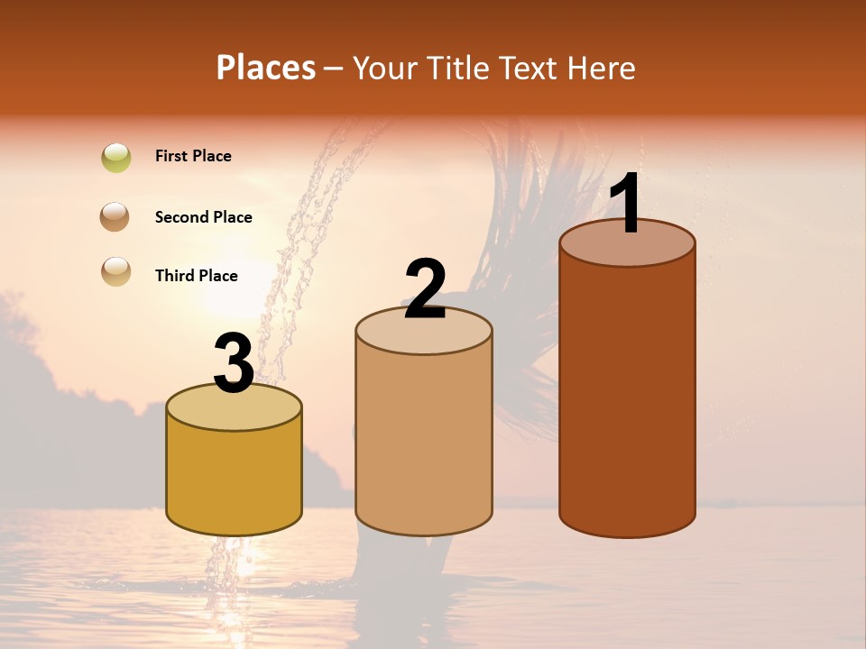 Silhouette Vacation Sun PowerPoint Template