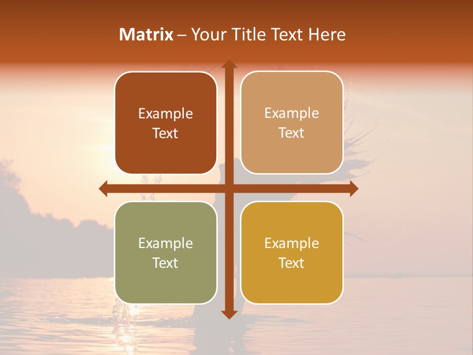 Silhouette Vacation Sun PowerPoint Template