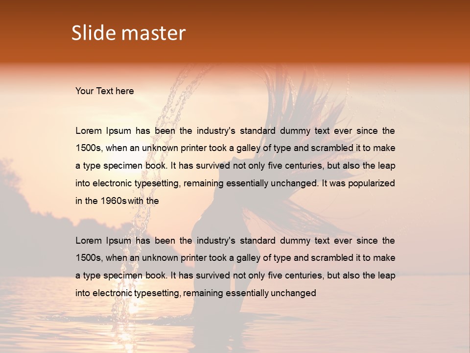 Silhouette Vacation Sun PowerPoint Template