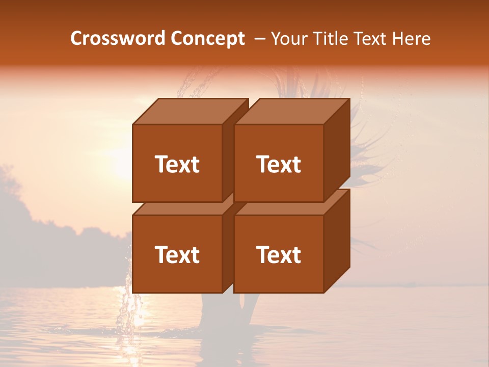 Silhouette Vacation Sun PowerPoint Template