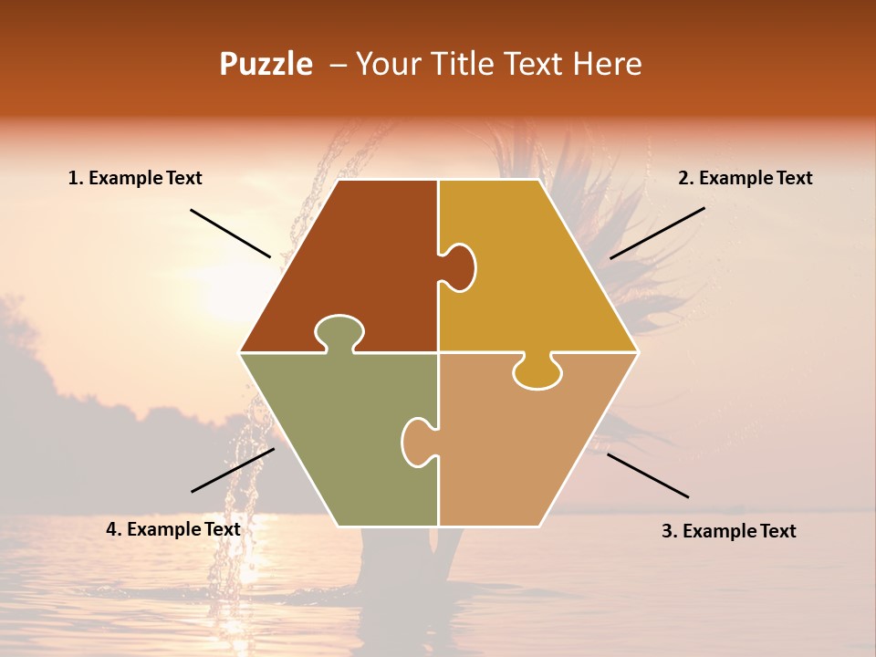 Silhouette Vacation Sun PowerPoint Template