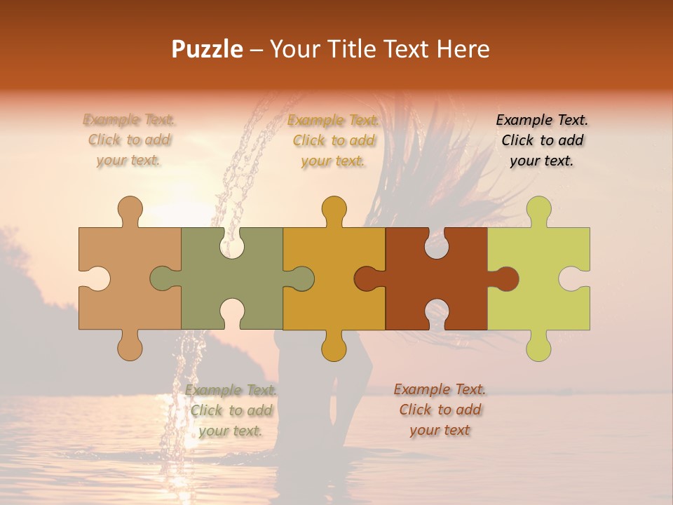 Silhouette Vacation Sun PowerPoint Template