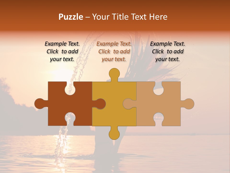 Silhouette Vacation Sun PowerPoint Template