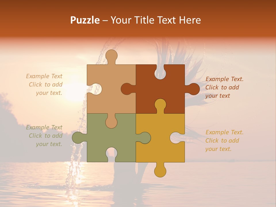 Silhouette Vacation Sun PowerPoint Template