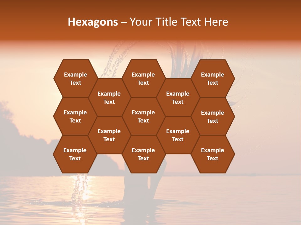 Silhouette Vacation Sun PowerPoint Template