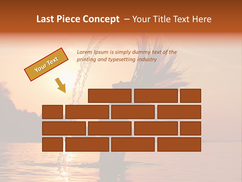 Silhouette Vacation Sun PowerPoint Template