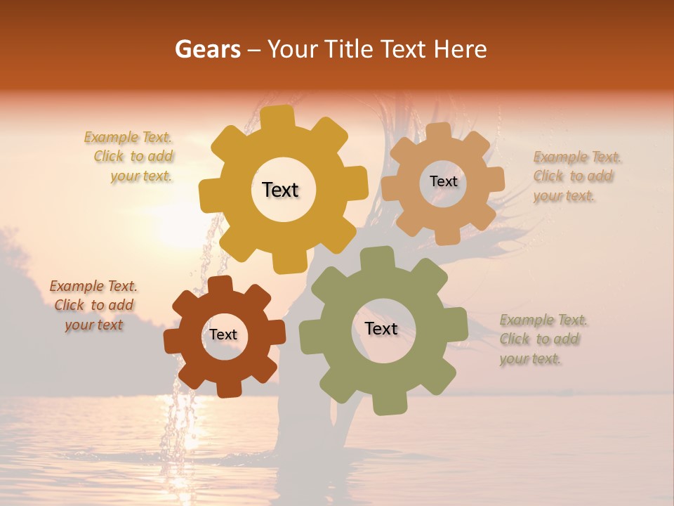 Silhouette Vacation Sun PowerPoint Template