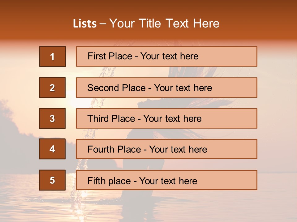 Silhouette Vacation Sun PowerPoint Template