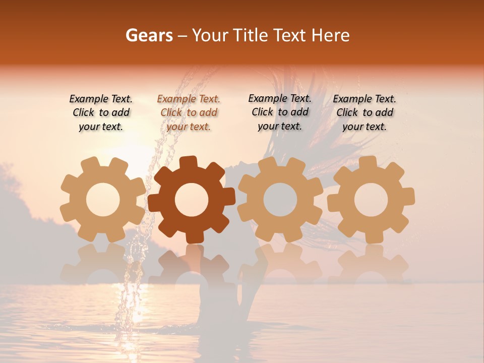 Silhouette Vacation Sun PowerPoint Template