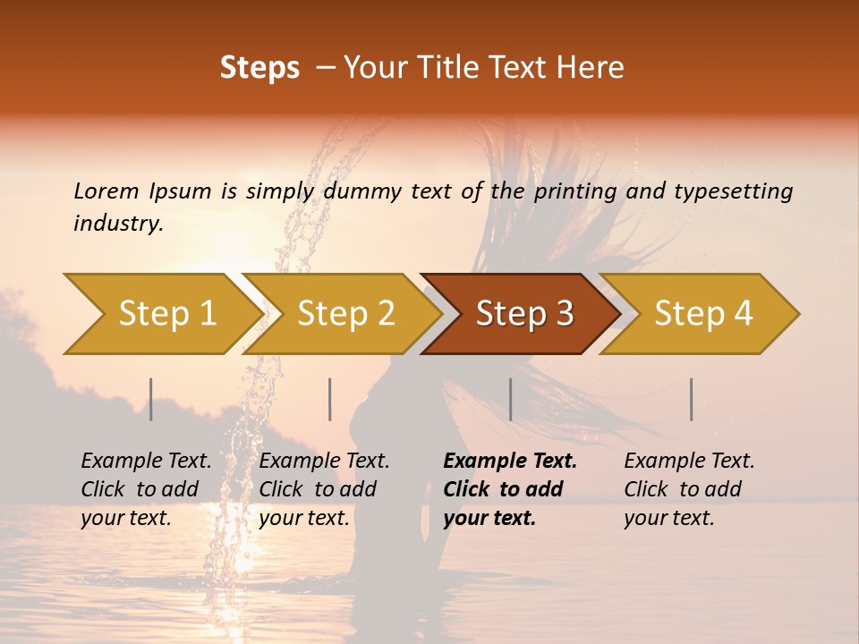 Silhouette Vacation Sun PowerPoint Template
