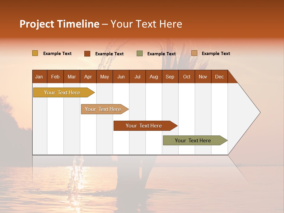 Silhouette Vacation Sun PowerPoint Template