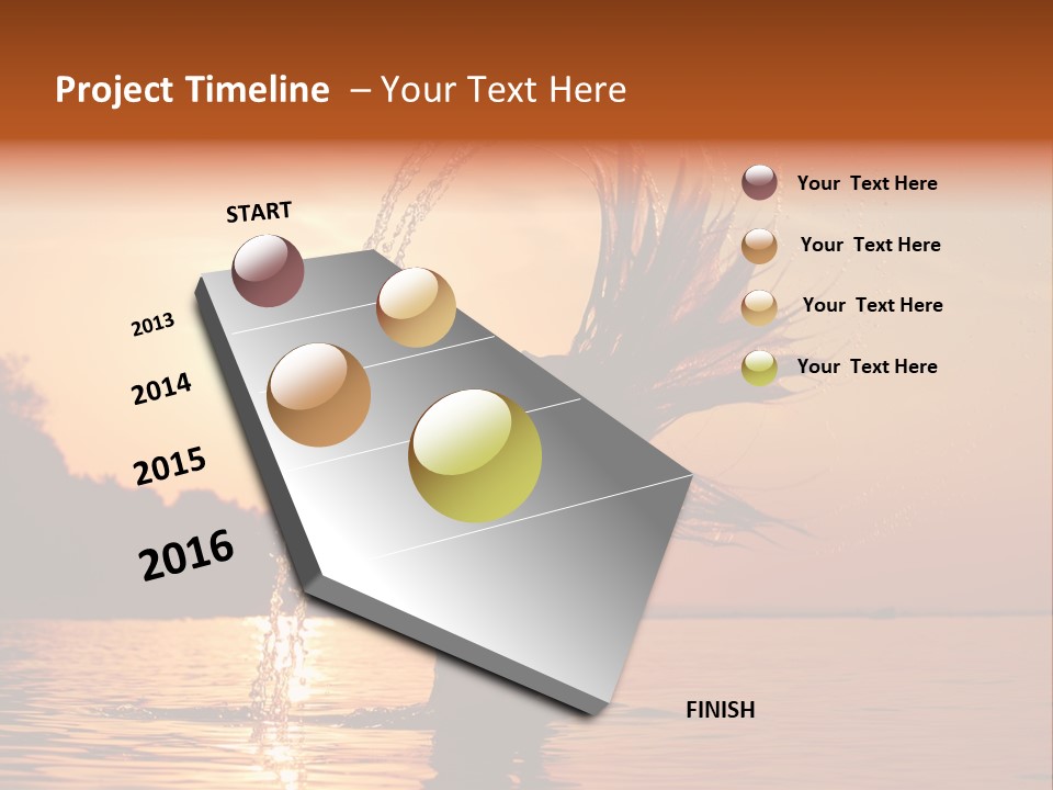 Silhouette Vacation Sun PowerPoint Template