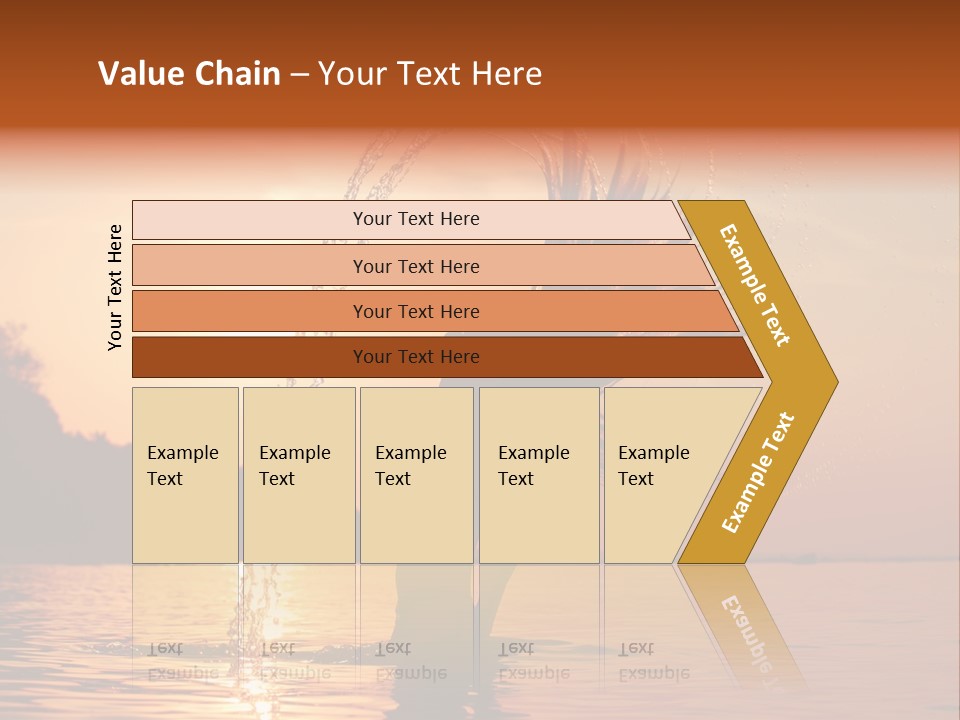 Silhouette Vacation Sun PowerPoint Template