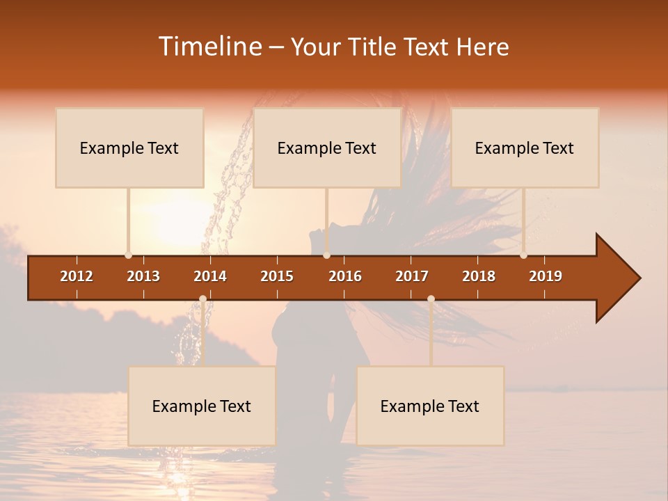 Silhouette Vacation Sun PowerPoint Template
