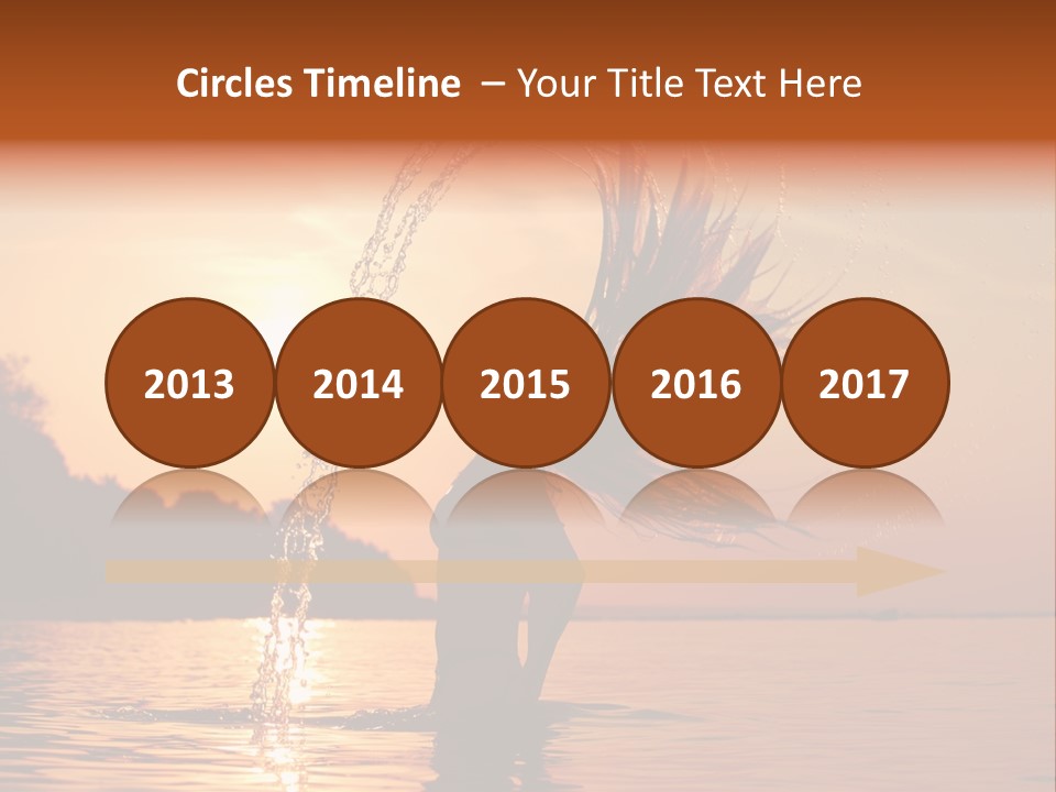 Silhouette Vacation Sun PowerPoint Template