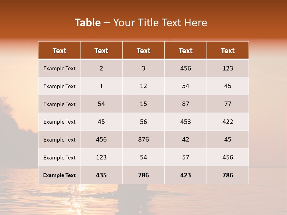 Silhouette Vacation Sun PowerPoint Template