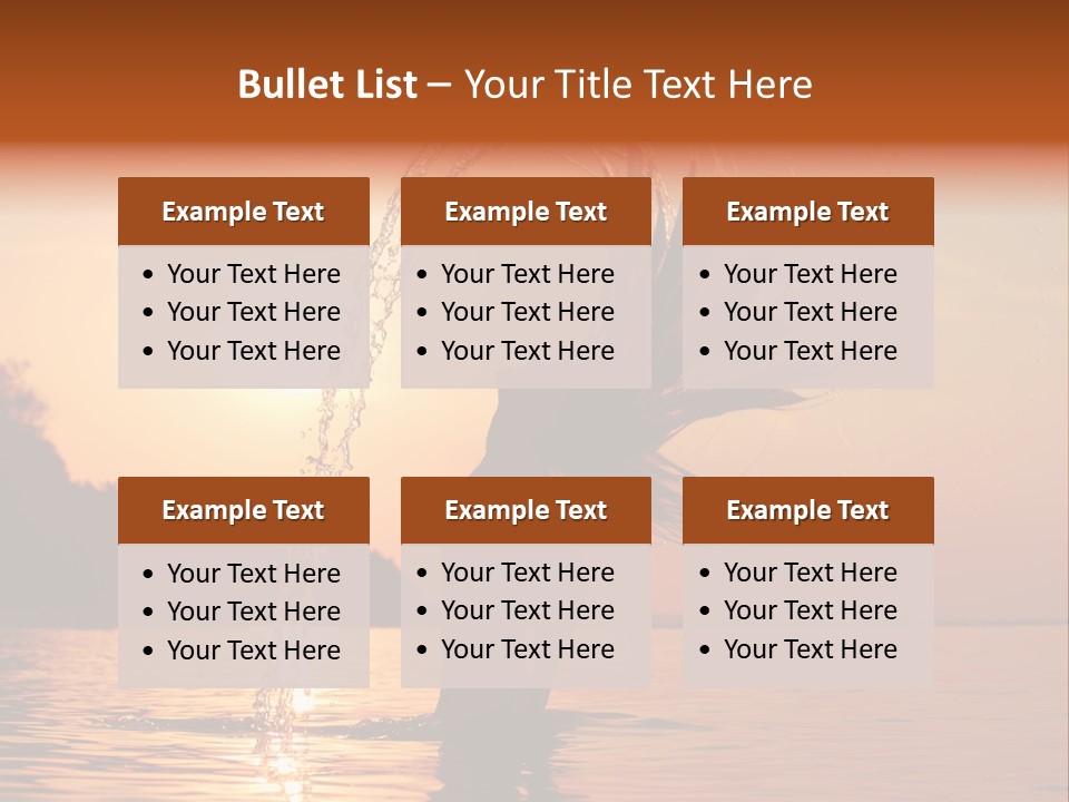 Silhouette Vacation Sun PowerPoint Template