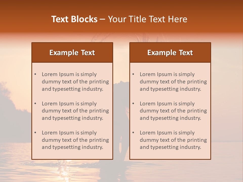 Silhouette Vacation Sun PowerPoint Template