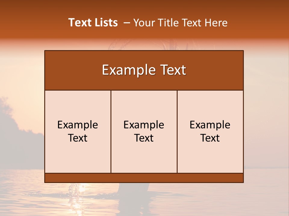 Silhouette Vacation Sun PowerPoint Template