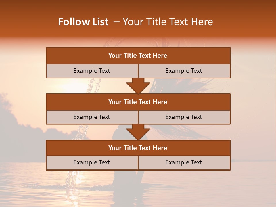 Silhouette Vacation Sun PowerPoint Template