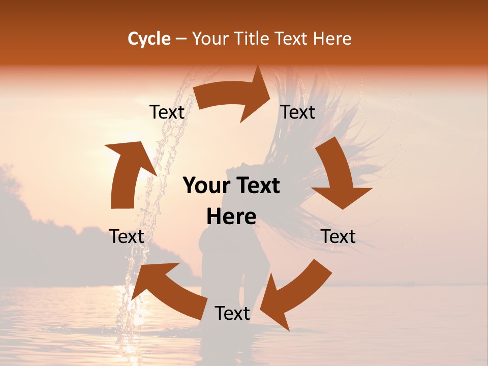 Silhouette Vacation Sun PowerPoint Template