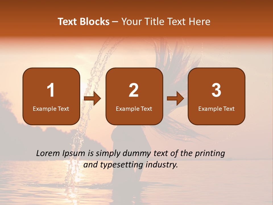 Silhouette Vacation Sun PowerPoint Template