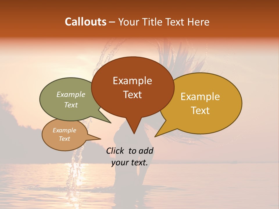 Silhouette Vacation Sun PowerPoint Template