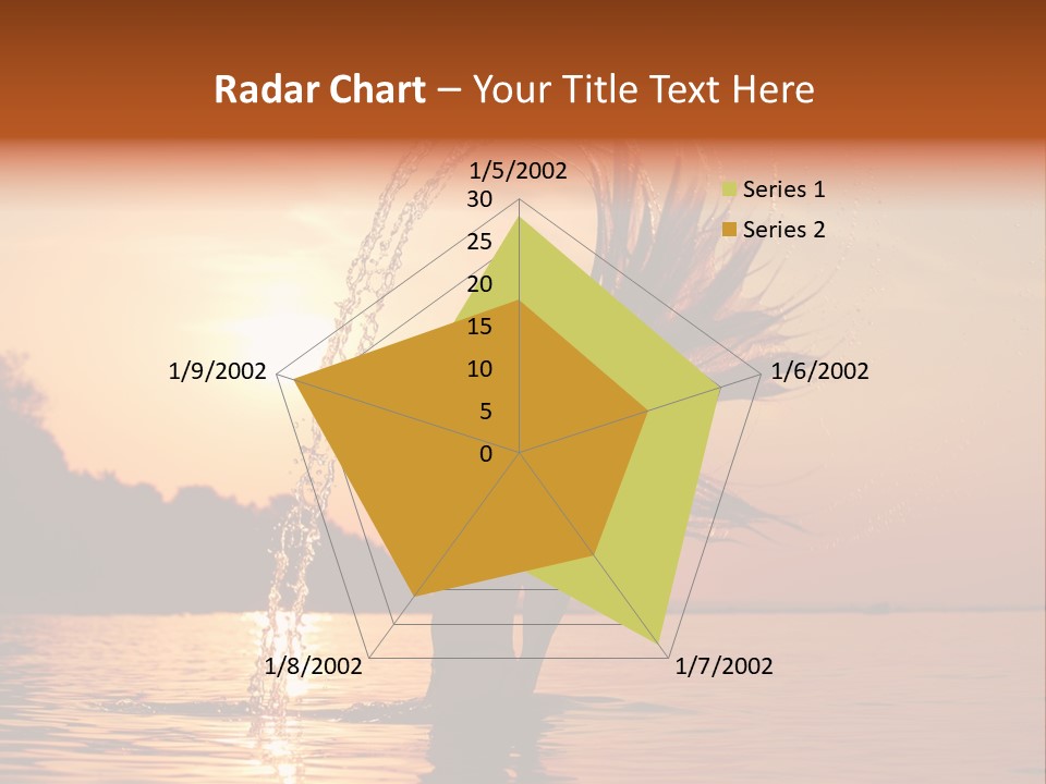 Silhouette Vacation Sun PowerPoint Template